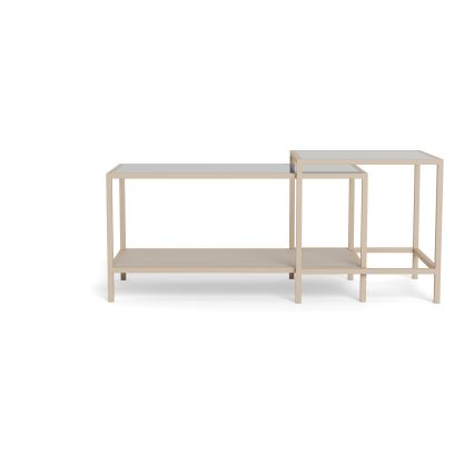 Set de 2 mese de cafea SARON 90 x 50 cm, gri/transparent