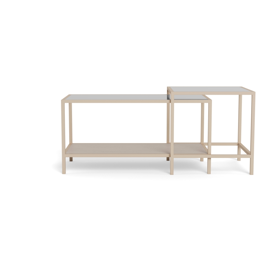 Set de 2 mese de cafea SARON 90 x 50 cm, gri/transparent