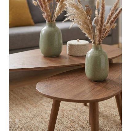 Set de 2 mese de cafea SOLE 60/80x30/40 cm nuc