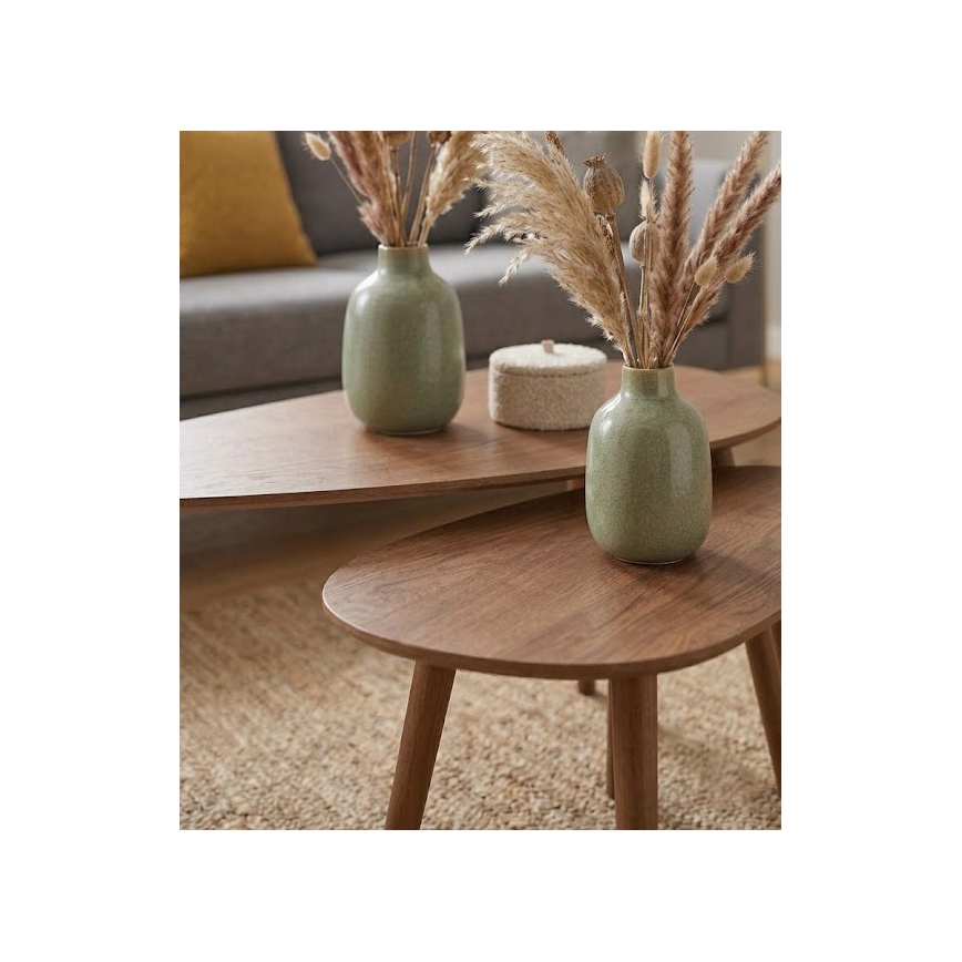 Set de 2 mese de cafea SOLE 60/80x30/40 cm nuc