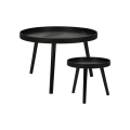 Set de 2 mese de cafea VERDE, Ø 60/38 cm, negru