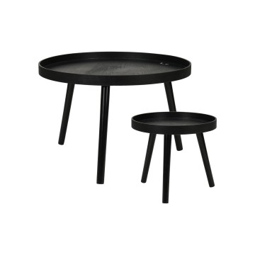 Set de 2 mese de cafea VERDE, Ø 60/38 cm, negru