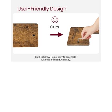 Set de 2 polițe de perete SHELFY, maro/negru