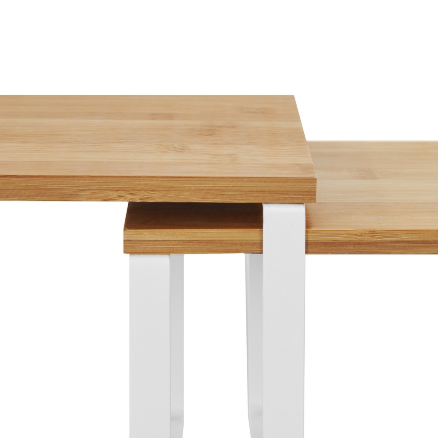 Set de 2 rafturi de depozitare MARGE, alb/maro