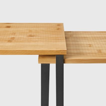 Set de 2 rafturi de depozitare MARGE, negru/maro