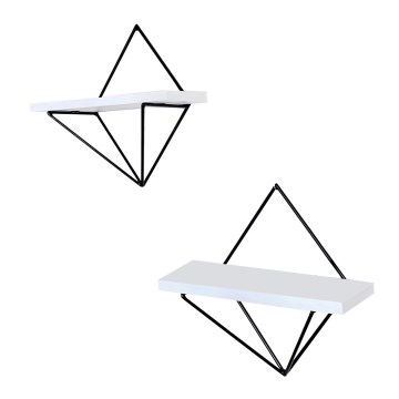 Set de 2 rafturi DIA, alb/negru