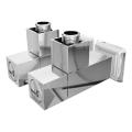 Set de 2 robineți colțari de reglare, cu design pătrat, finisaj cromat lucios