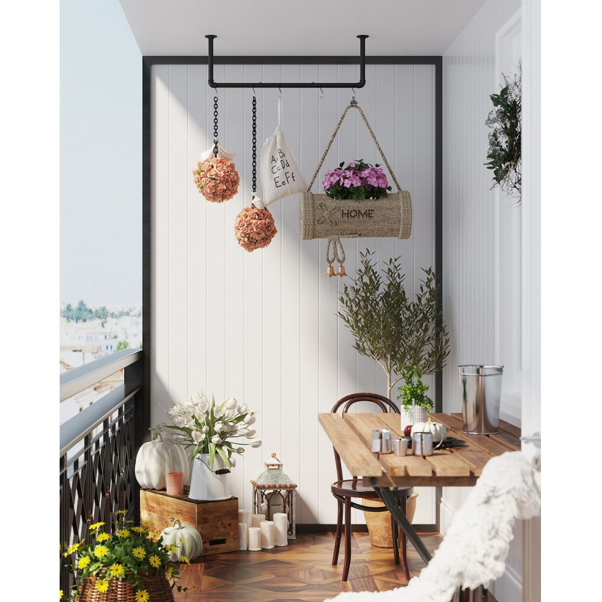 Set de 2 suporturi de perete LINEA pentru umerașe, negru