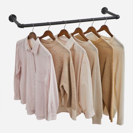 Set de 2 suporturi de perete LINEA pentru umerașe, negru