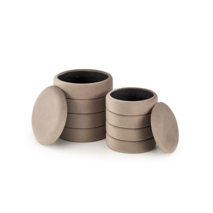 Set de 2 tabureți PAX Ø 33/40 cm, taupe