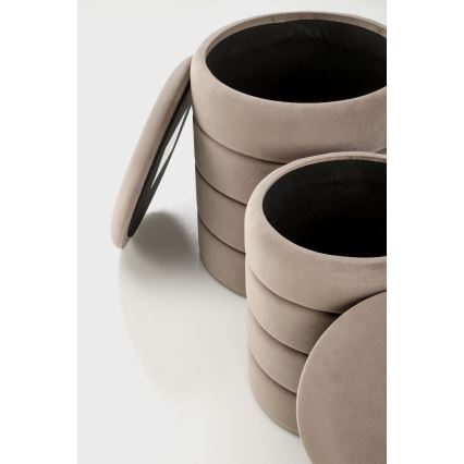 Set de 2 tabureți PAX Ø 33/40 cm, taupe