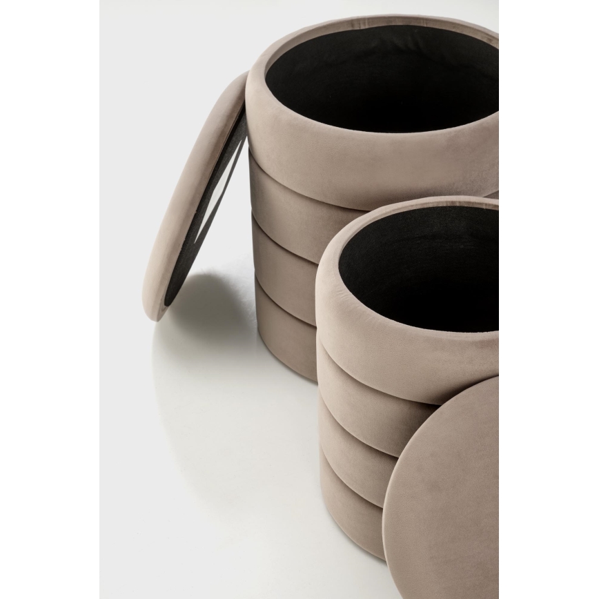 Set de 2 tabureți PAX Ø 33/40 cm, taupe