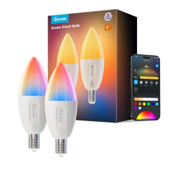 Set de 2x becuri LED RGBWW reglabile MATTER E14/5W/230V 2700-6500K Wi-Fi - Govee
