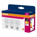 Set de 3 becuri LED A60, soclu E27, 8W, 230V, 3000K - Osram
