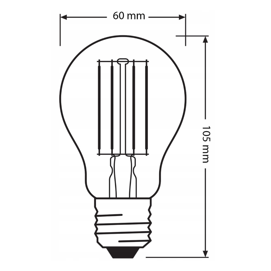 Set de 3 becuri LED BASE CLASSIC FILAMENT A60, soclu E27, 7,5 W, 230 V, 4000 K - Osram