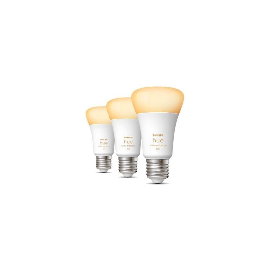 Set de 3 becuri LED dimabile Philips Hue WHITE AMBIANCE A60 E27/6W/230V 2200-6500K