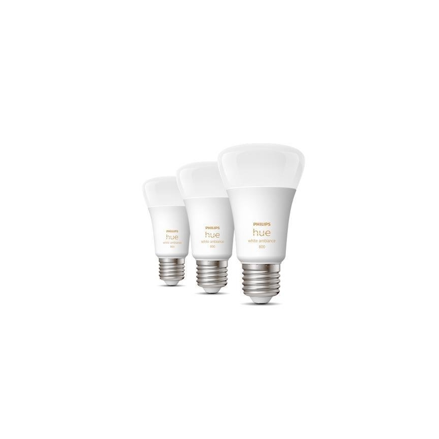 Set de 3 becuri LED dimabile Philips Hue WHITE AMBIANCE A60 E27/6W/230V 2200-6500K