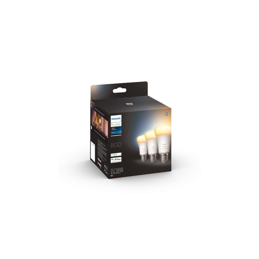 Set de 3 becuri LED dimabile Philips Hue WHITE AMBIANCE A60 E27/6W/230V 2200-6500K