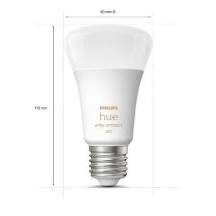 Set de 3 becuri LED dimabile Philips Hue WHITE AMBIANCE A60 E27/6W/230V 2200-6500K