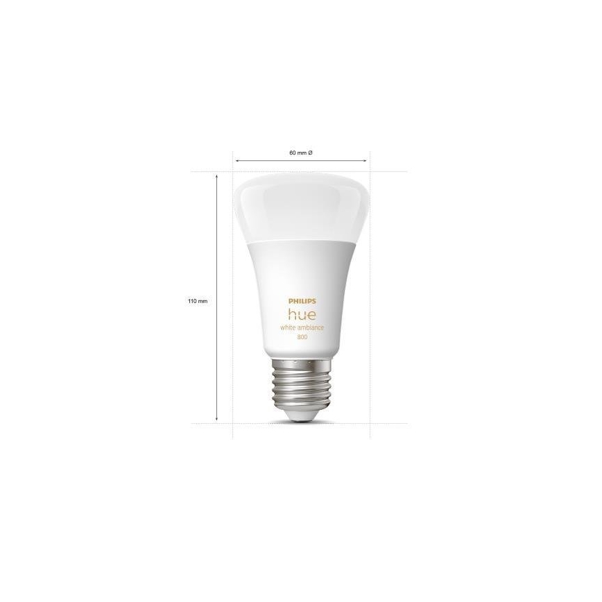 Set de 3 becuri LED dimabile Philips Hue WHITE AMBIANCE A60 E27/6W/230V 2200-6500K