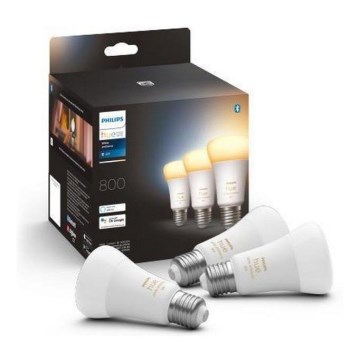 Set de 3 becuri LED dimabile Philips Hue WHITE AMBIANCE A60 E27/6W/230V 2200-6500K