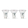 Set de 3 becuri LED GU10, 4,5 W / 230 V, 2700 K