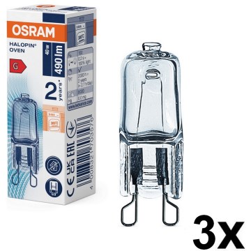 Set de 3 becuri pentru cuptor HALOPIN G9/40W/230V 2700K - Osram