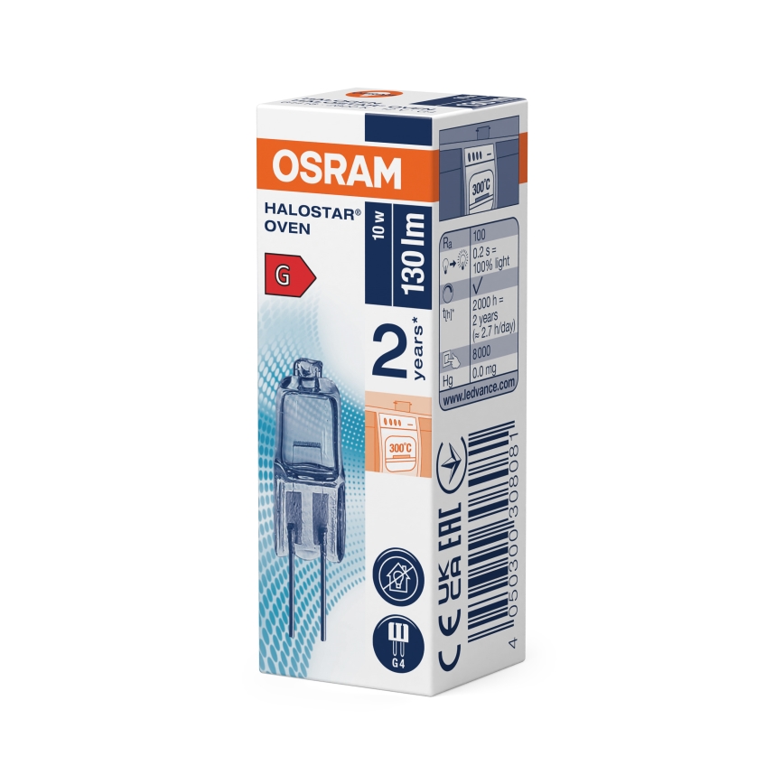 Set de 3 becuri pentru cuptor HALOSTAR G4/10W/12V 2700K - Osram