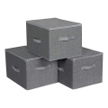 Set de 3 cutii de depozitare cu fermoar CURAN, gri
