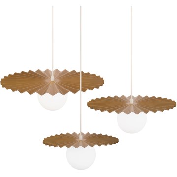 Set de 3 lămpi suspendate pe cablu SUNPLISS, 1xG9/10W/230V, auriu/crem