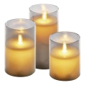 Set de 3 lumânări LED, alimentare 6x AA