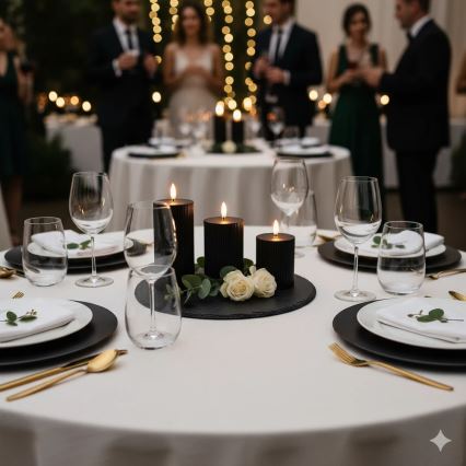 Set de 3 lumânări LED BRILLO, alimentare 2x AA, negru, cu telecomandă