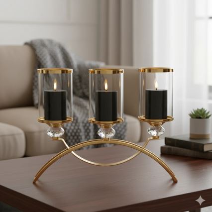 Set de 3 lumânări LED BRILLO, alimentare 2x AA, negru, cu telecomandă