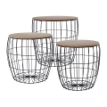 Set de 3 măsuțe de cafea BRISO Ø 31/38/42,5 cm, maro/negru