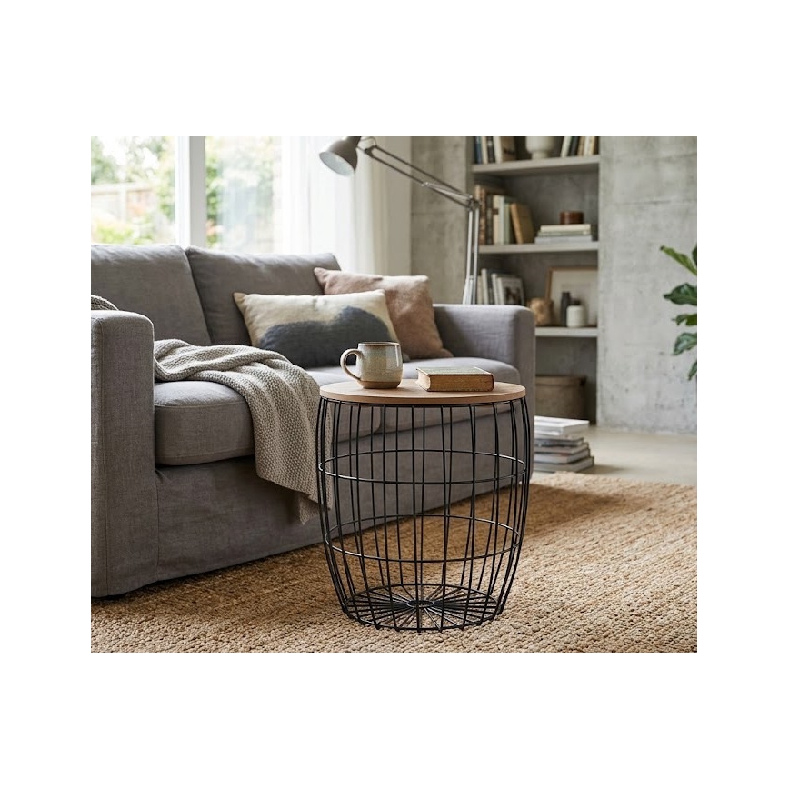 Set de 3 măsuțe de cafea BRISO Ø 31/38/42,5 cm, maro/negru