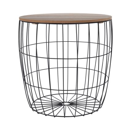 Set de 3 măsuțe de cafea BRISO Ø 31/38/42,5 cm, maro/negru