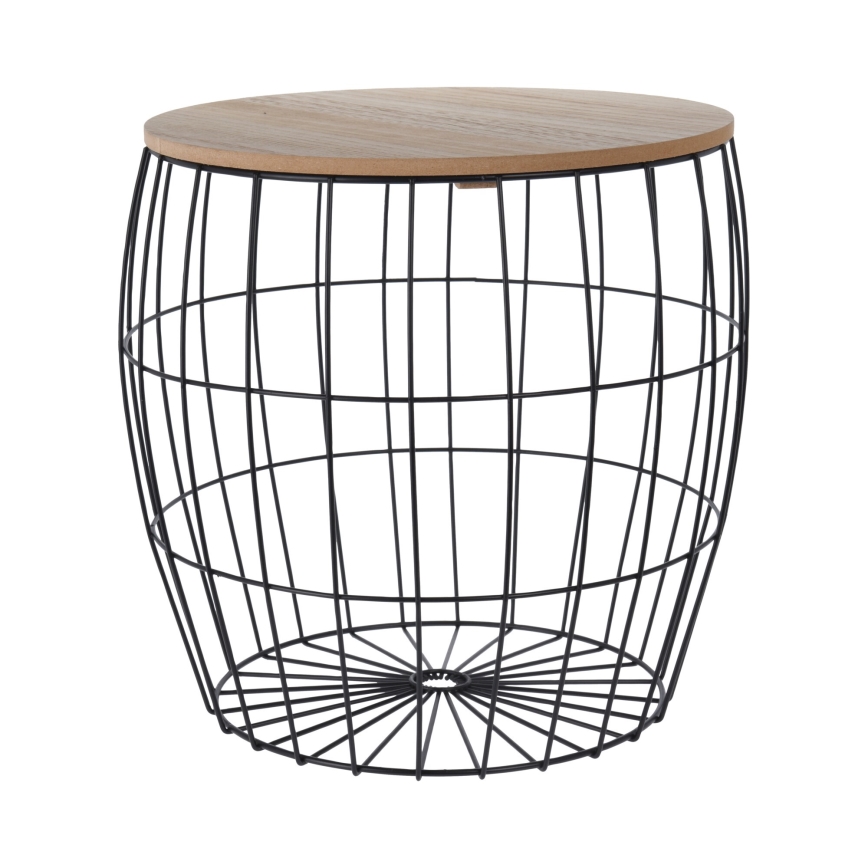 Set de 3 măsuțe de cafea BRISO Ø 31/38/42,5 cm, maro/negru