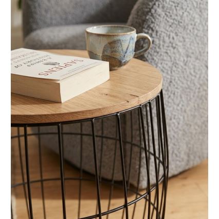 Set de 3 măsuțe de cafea BRISO Ø 31/38/42,5 cm, maro/negru