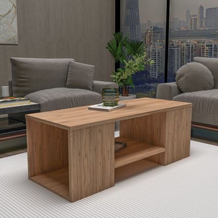 Set de 3 măsuțe de cafea SOLIS 45/45/100x30/30/40 cm bej/molid