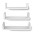 Set de 3 polițe de perete SHELFY, albe