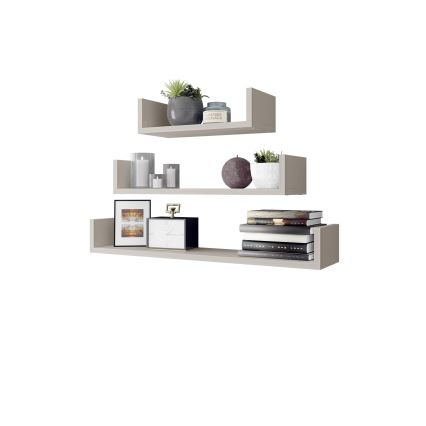 Set de 3 polițe de perete TRIO 40/60/80 x 11 x 18 cm, cașmir
