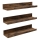 Set de 3 rafturi de perete SHELFY 38x5x10 cm, maro