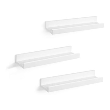 Set de 3 rafturi de perete SHELFY, albe