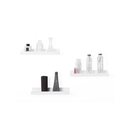 Set de 3 rafturi de perete SHELFY, albe