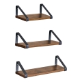 Set de 3 rafturi de perete SHELFY SHELFY maro/negru