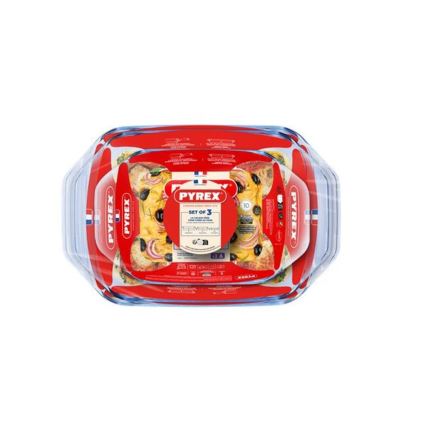 Set de 3 tăvi de copt PYREX, 1,4 l / 3 l / 4 l