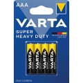 Set de 4 baterii Varta SUPER HEAVY DUTY, zinc-carbon, AAA 1,5V (model 2003)