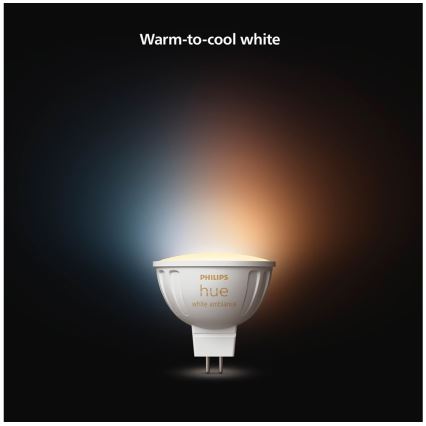 Set de 4 becuri LED dimabile Philips Hue WHITE AMBIANCE GU5,3/MR16/5,1W/12V 2200-6500K