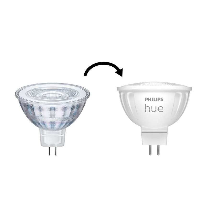 Set de 4 becuri LED dimabile Philips Hue WHITE AMBIANCE GU5,3/MR16/5,1W/12V 2200-6500K