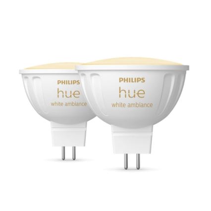 Set de 4 becuri LED dimabile Philips Hue WHITE AMBIANCE GU5,3/MR16/5,1W/12V 2200-6500K